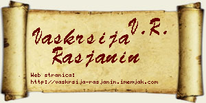Vaskrsija Rasjanin vizit kartica